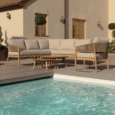 Maze - Porto Rope Weave Corner Sofa Set with Pair of Round Coffee Tables & Armchair product image