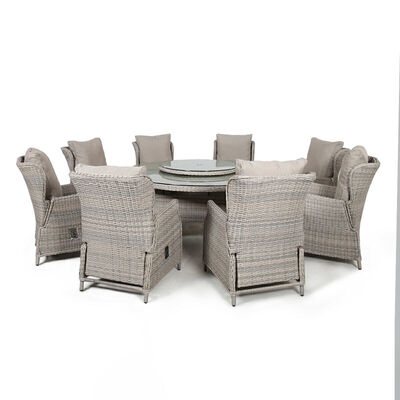 Maze - Cotswold Reclining 8 Seat Round Rattan Dining Set with Rattan Lazy Susan product image