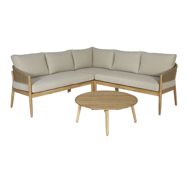 Maze - Porto Rope Weave Corner Sofa Set with Pair of Round Coffee Tables product image