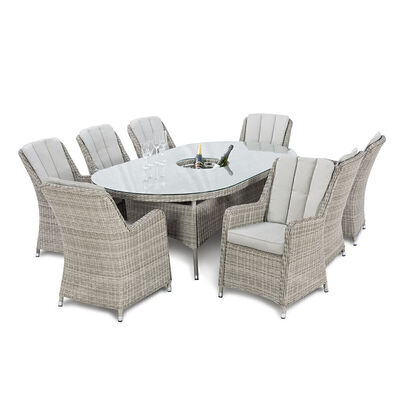 Maze - Oxford - Venice 8 Seat Oval Rattan Dining Set with Ice Bucket product image