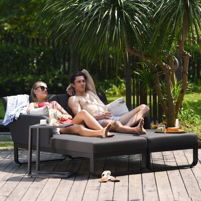 Maze - Outdoor Fabric Unity Double Sunlounger - Charcoal product image