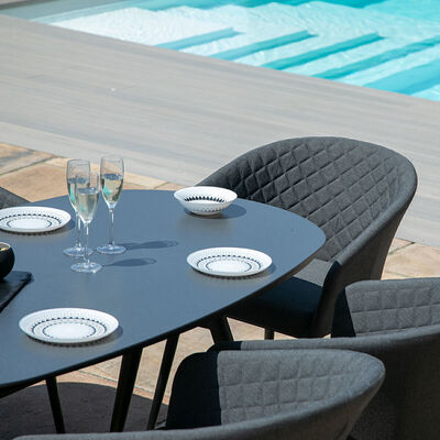Maze - Outdoor Fabric Ambition 6 Seat Oval Dining Set - Charcoal product image