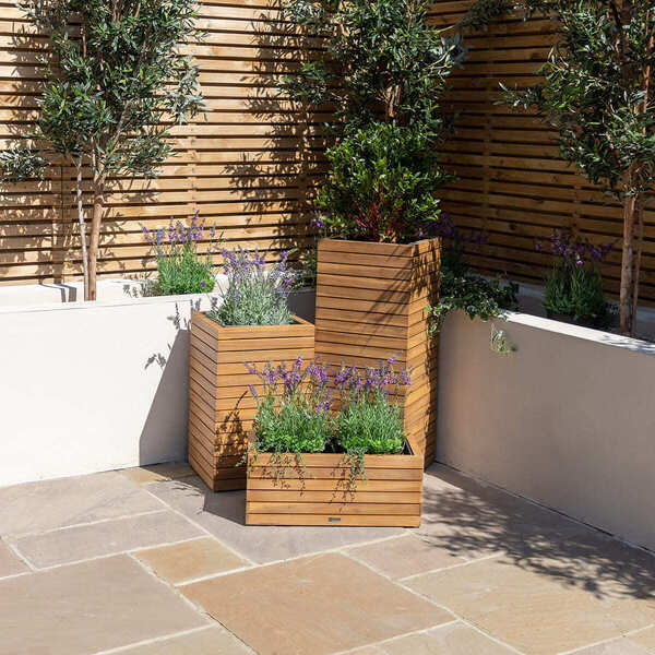 Maze - Bali Large Planter with Metal Liner - Acacia Wood product image