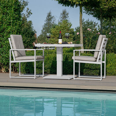 Maze - Amalfi 3 Piece Aluminium Bistro Set with Rising Table - White product image