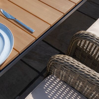 Maze - Jakarta Teak Extending 6 - 10 Seat Rectangular Dining Table with 10 Winchester Heritage Rattan Dining Chairs product image