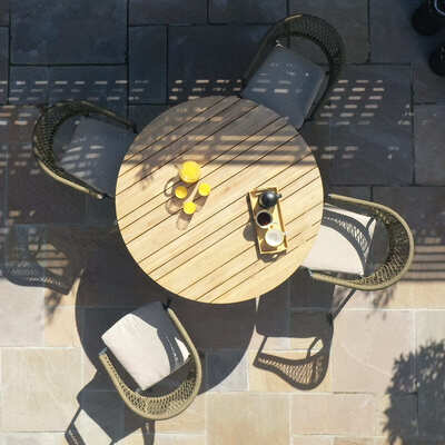 Maze - Bali Rope Weave 4 Seat Round Dining Set product image