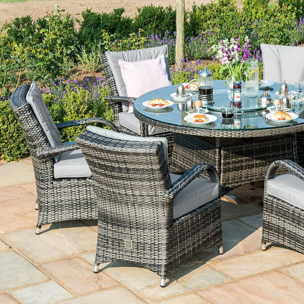 Maze - Texas 8 Seat Round Rattan Dining Set with Ice Bucket & Lazy Susan - Grey product image
