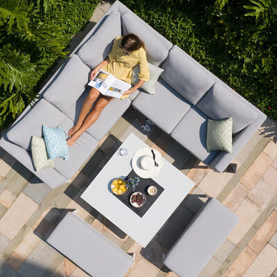 Maze - Outdoor Fabric Pulse Square Corner Dining Set with Rising Table - Lead Chine product image