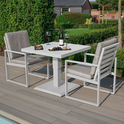Maze - Amalfi 3 Piece Aluminium Bistro Set with Rising Table - White product image