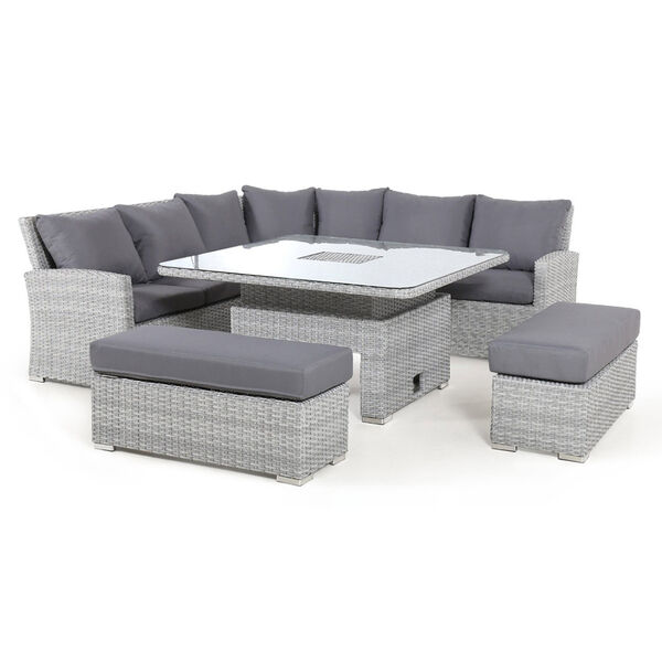 Maze - Ascot Deluxe Rattan Corner Dining Set with Rising Table, Ice Bucket & Weatherproof Cushions product image