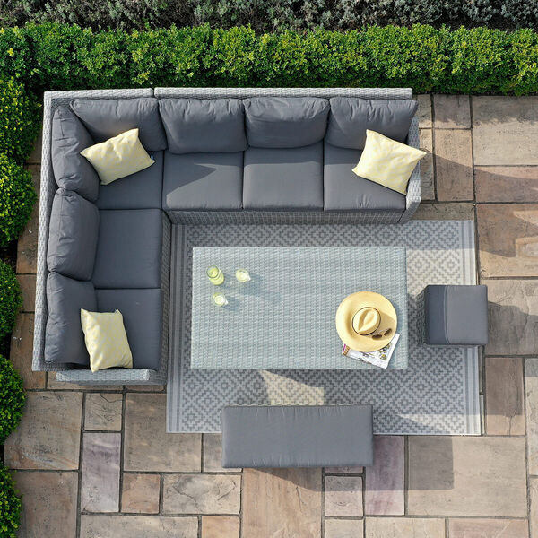 Maze - Ascot Rectangular Rattan Corner Dining Set with Rising Table & Weatherproof Cushions product image