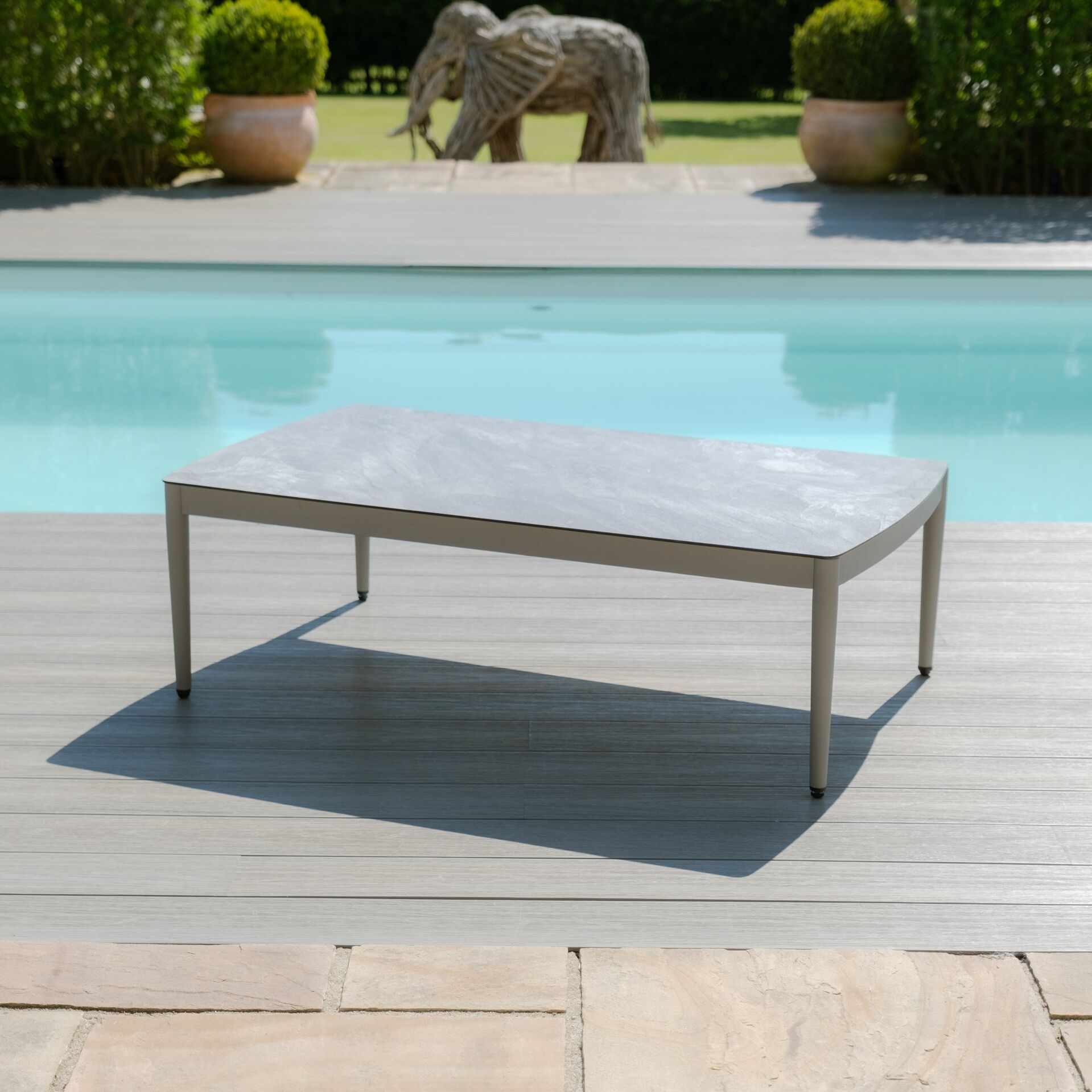 Maze - Milan Rope Weave 2 Seat Sofa Set with Rectangular Coffee Table - Cool Linen product image