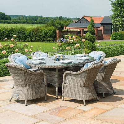 Maze - Oxford Heritage 6 Oval Rattan Dining Set with Ice Bucket & Lazy Susan product image
