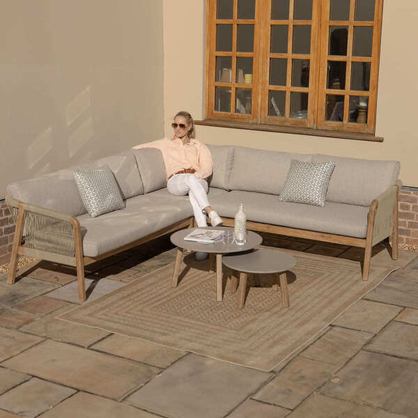 Maze - Martinique Rope Weave Corner Sofa Set with 2 Round Coffee Tables product image