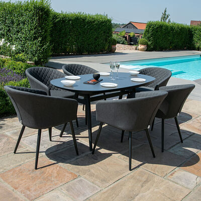 Maze - Outdoor Fabric Ambition 6 Seat Oval Dining Set - Charcoal product image