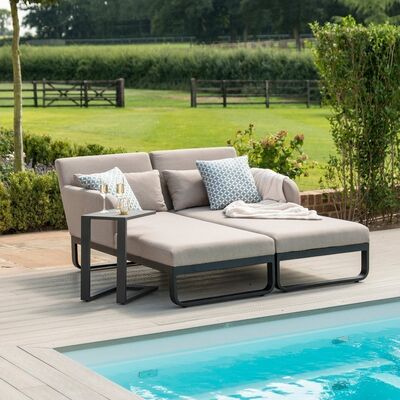 Maze - Outdoor Fabric Unity Double Sunlounger - Taupe product image