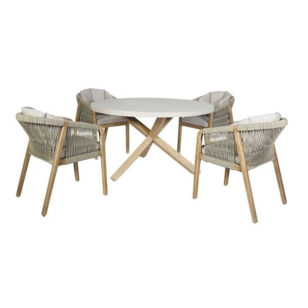 Maze - Martinique Rope Weave 4 Seat Round Dining Set product image
