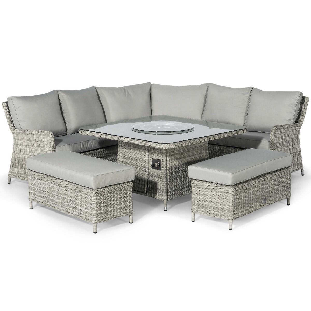 Maze - Oxford Royal Rattan Corner Dining Sofa Set with Fire Pit Table product image