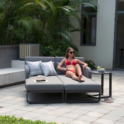 Maze - Outdoor Fabric Unity Double Sunlounger - Flanelle product image