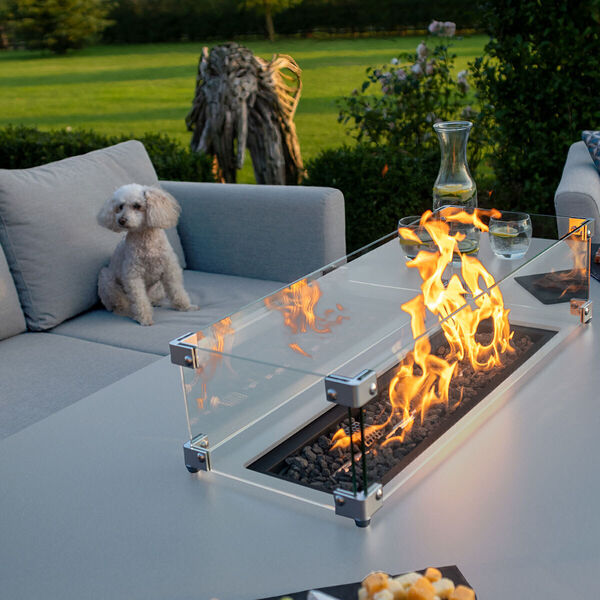 Maze - Outdoor Fabric Pulse 3 Seat Sofa Set with Fire Pit Table - Lead Chine product image