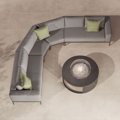 Maze - Eve Grande Corner Sofa Group with Round Fire Pit Coffee Table & 2 Armchairs - Flanelle  product image