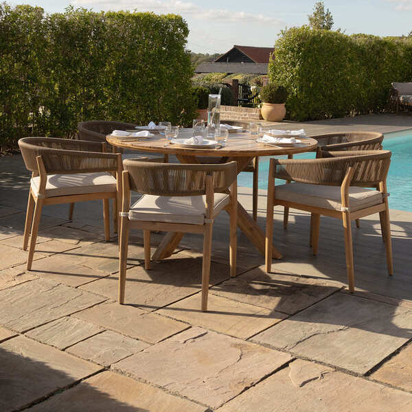 Maze - Porto Rope Weave 6 Seat Round Dining Set product image