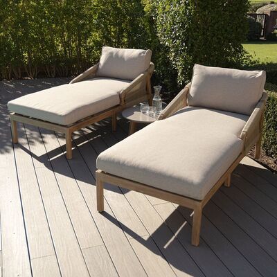 Maze - Martinique Rope Weave Double Sunlounger Set with Round Coffee Table product image
