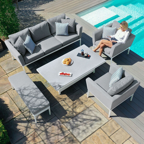 Maze - Outdoor Fabric Pulse 3 Seat Sofa Set with Rising Table - Lead Chine product image