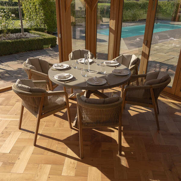 Maze - Martinique Rope Weave 6 Seat Round Dining Set product image