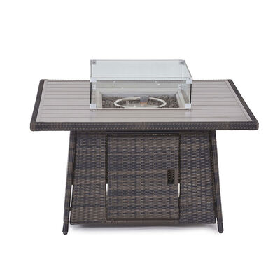 Maze - Kingston Deluxe Rattan Corner Dining Set with Fire Pit Table - Brown product image