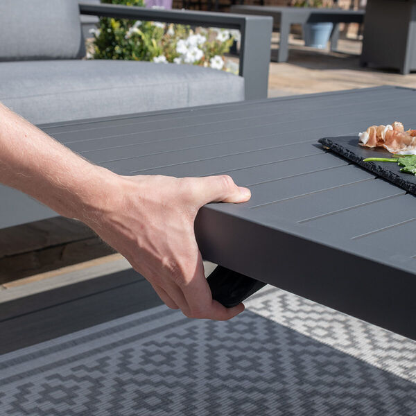 Maze - Amalfi 3 Seat Aluminium Sofa Set with Rising Table plus Armchairs & Footstools - Grey product image
