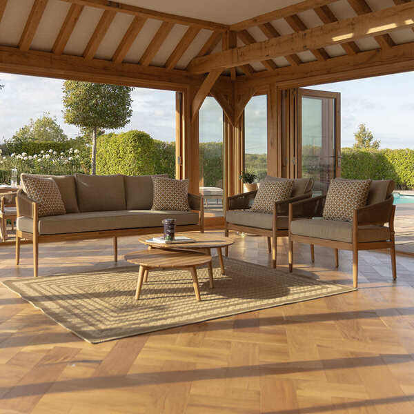 Maze - Porto Rope Weave 3 Seat Sofa Set with Pair of Round Coffee Tables & Armchairs product image