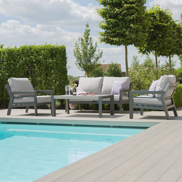 Maze - New York 2 Seat Aluminium Sofa Set - Dove Grey product image