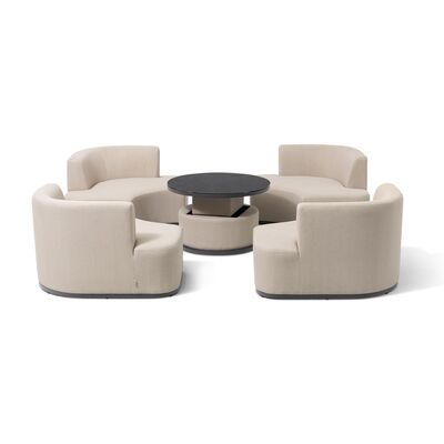 Maze - Outdoor Fabric Snug Lifestyle Suite with Rising Table - Oatmeal product image