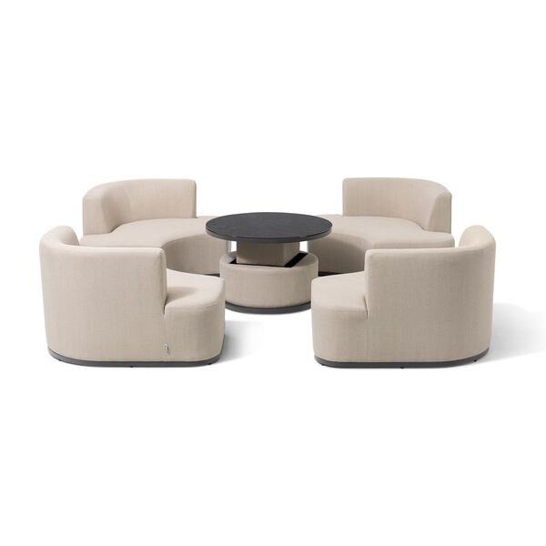 Maze - Outdoor Fabric Snug Lifestyle Suite with Rising Table - Oatmeal product image