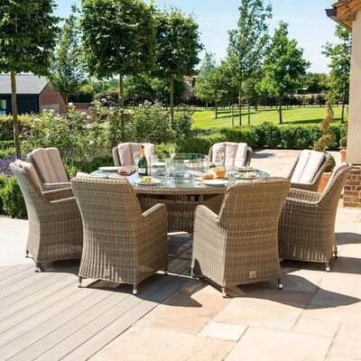Maze - Winchester Venice 8 Seat Round Rattan Fire Pit Dining Set with Lazy Susan product image