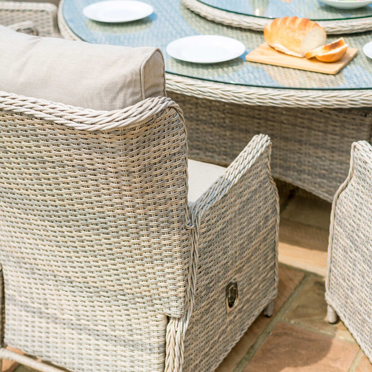 Maze - Cotswold Reclining 8 Seat Round Rattan Dining Set with Rattan Lazy Susan product image