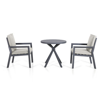 Maze - New York 3 Piece Aluminium Bistro Set - Dove Grey product image