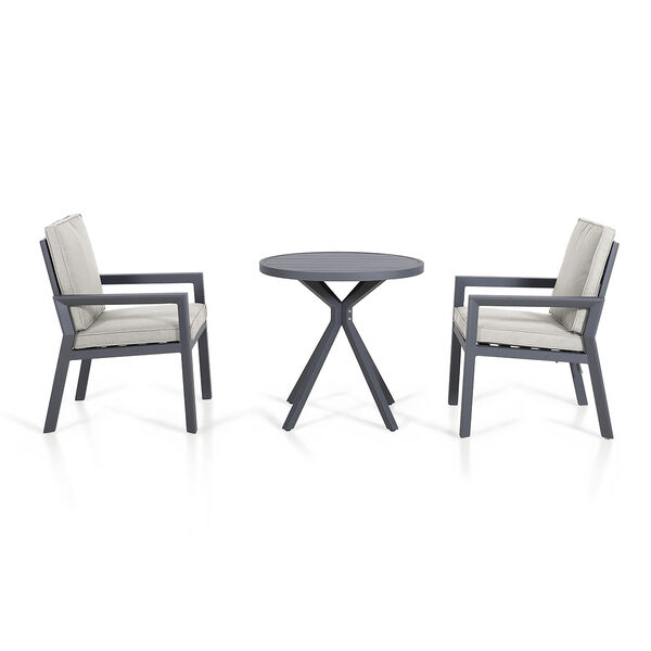 Maze - New York 3 Piece Aluminium Bistro Set - Dove Grey product image