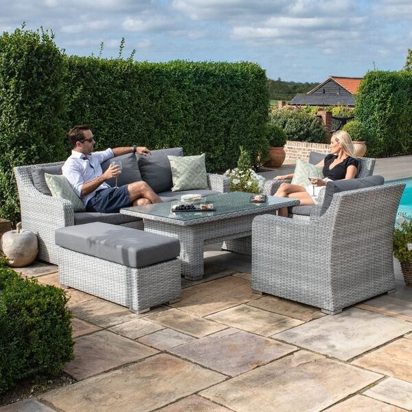 Maze - Ascot 3 Seat Rattan Sofa Dining Set with Rising Table & Weatherproof Cushions product image