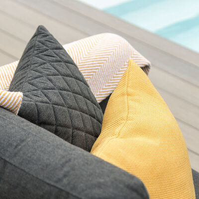Maze - Pair of Outdoor Fabric Quilted Scatter Cushion (40x40cm) - Charcoal product image