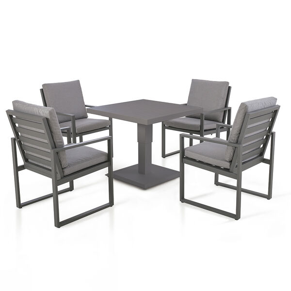 Maze - Amalfi 4 Seat Square Aluminium Dining Set with Rising Table - Grey  product image