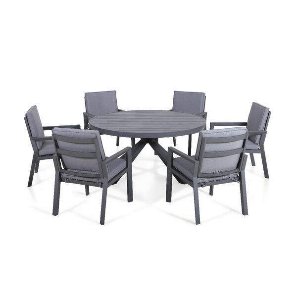 Maze - New York 6 Seat Round Aluminium - Dining Set - Grey product image