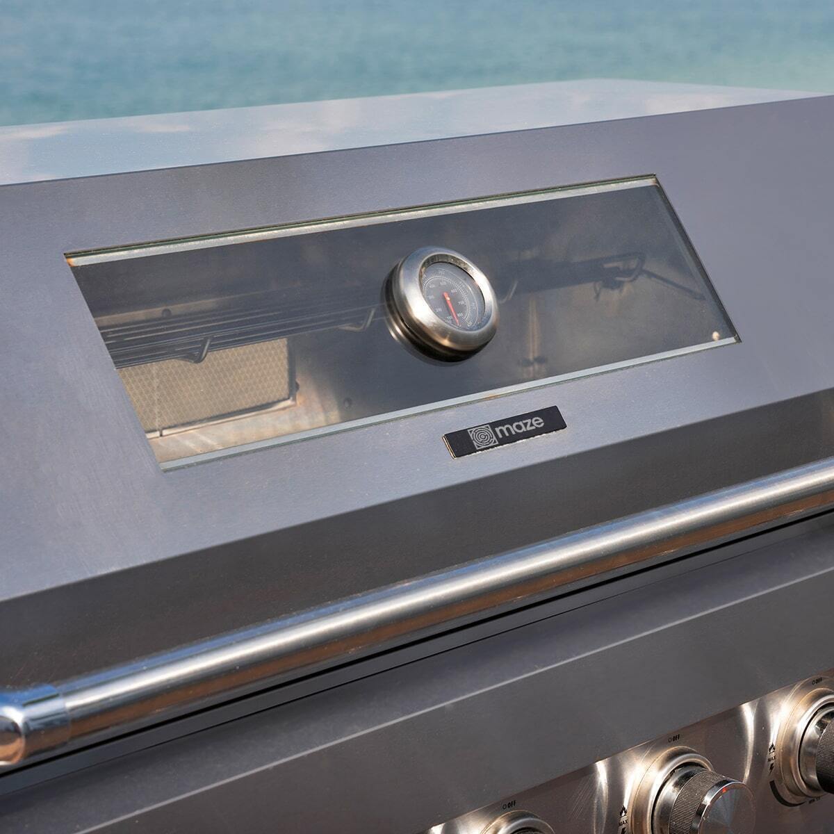 Maze - Corner Outdoor Kitchen 6 Burner with Sink & Single Fridge - Stainless Steel product image