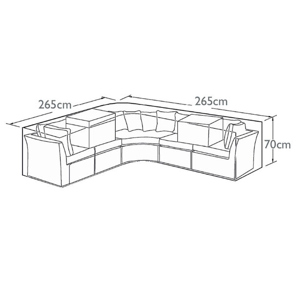 Maze - Barcelona/Winchester Rounded Corner Group - Garden Furniture Cover product image