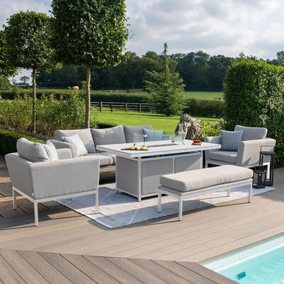 Maze - Outdoor Fabric Pulse 3 Seat Sofa Set with Fire Pit Table - Lead Chine product image