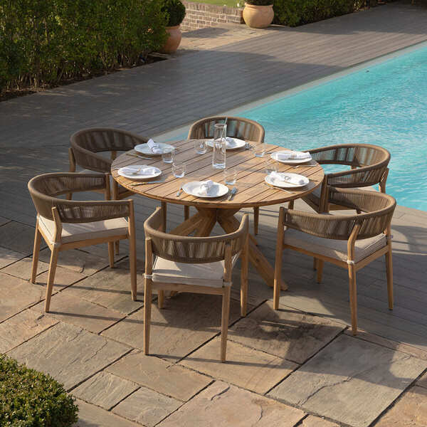 Maze - Porto Rope Weave 6 Seat Round Dining Set product image