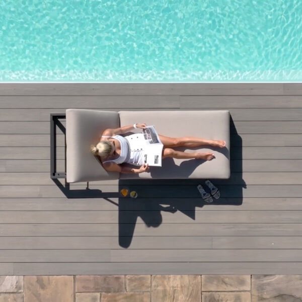 Maze - Outdoor Fabric Allure Sunlounger - Oatmeal product image