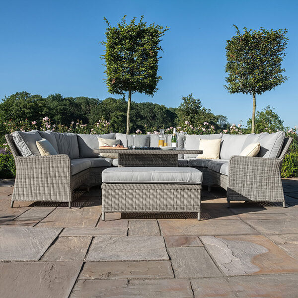 Maze - Oxford Royal U-Shaped Rattan Sofa Set with Fire Pit Table product image