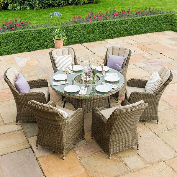 Maze - Winchester Venice 6 Seat Round Rattan Dining Set with Ice Bucket & Lazy Susan product image
